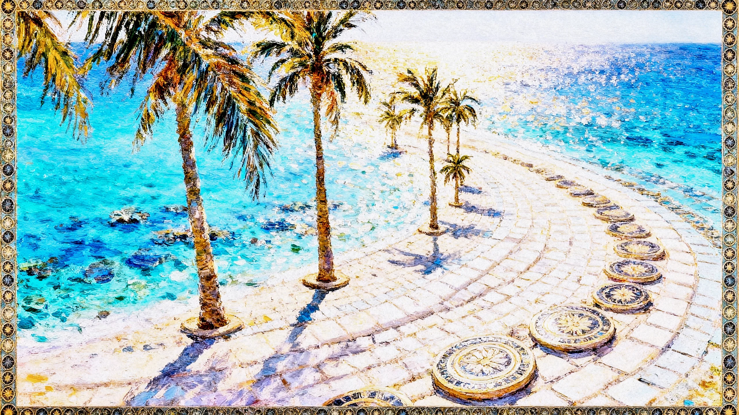 Mosaic Eden: Sunlit Promenade